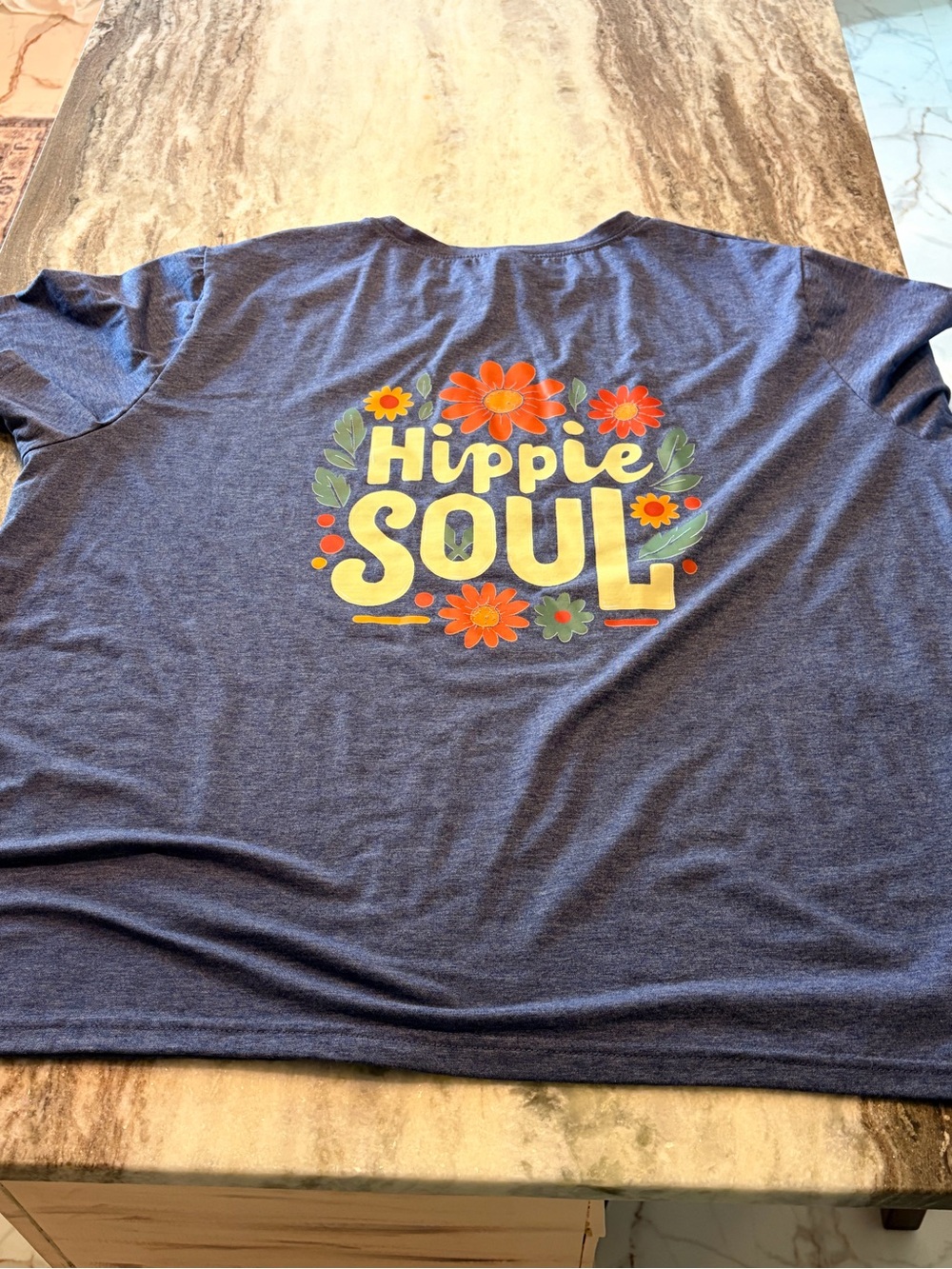 Hippie Soul women’s Graphic Tee - Charcoal with Orange Floral - Picture 4 of 4